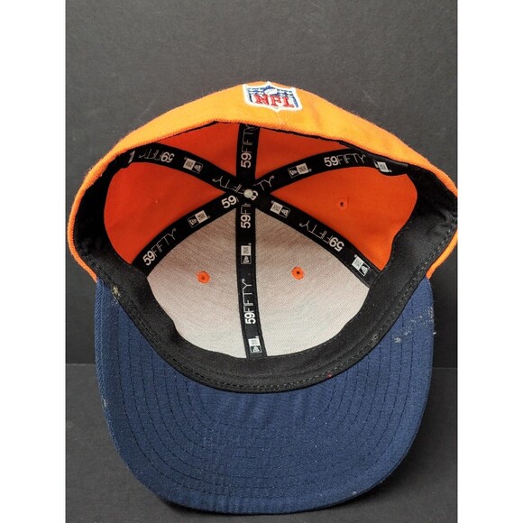 Denver Broncos New Era Fitted Hat Cap Orange Size 6 7/8 - Picture 7 of 9